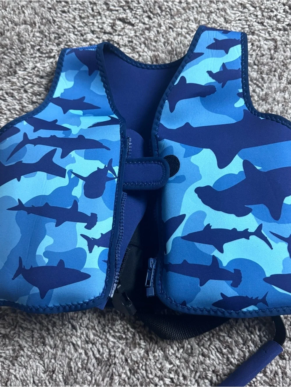 Kids Blue Shark Print Swim Vest